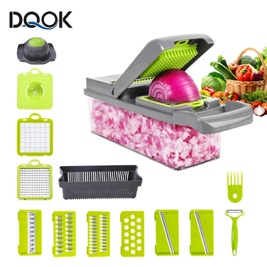 Cortador de Verduras Multifuncional 12 en 1 con Cesta