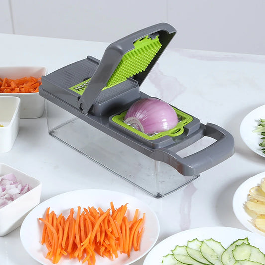 Cortador de Verduras Multifuncional 12 en 1 con Cesta
